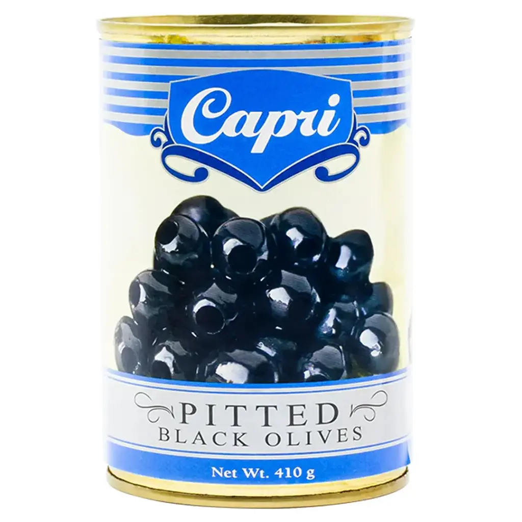 Capri Black Olives Pitted 410g/can