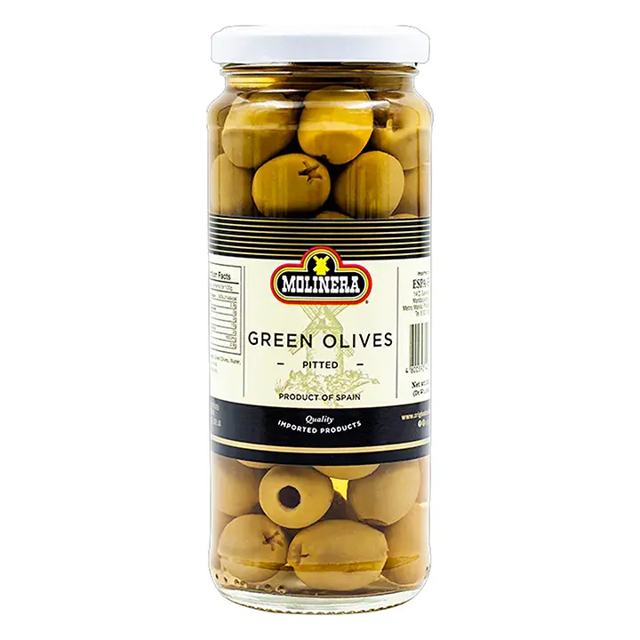 Molinera Green Olives Pitted 335g/bottle